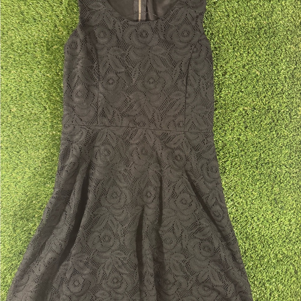 Cherokee Black Floral Lace Mini Dress